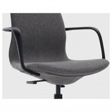 ⭐⭐⭐⭐⭐ LANGFJALL Стул конференция c подлокотник., Гуннаред темно-серый,IKEA-59177902, Евро Икеа Калининград