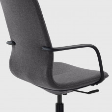 ⭐⭐⭐⭐⭐ LANGFJALL Стул конференция c подлокотник., Гуннаред темно-серый,IKEA-29178074, Евро Икеа Калининград