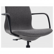 ⭐⭐⭐⭐⭐ LANGFJALL Стул конференция c подлокотник., Гуннаред темно-серый,IKEA-29178074, Евро Икеа Калининград