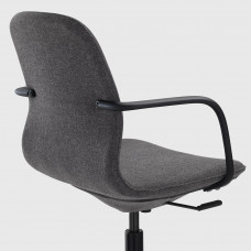 ⭐⭐⭐⭐⭐ LANGFJALL Стул конференция c подлокотник., Гуннаред темно-серый,IKEA-59177902, Евро Икеа Калининград