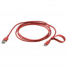 Доставка из Польши LILLHULT USB-A на USB-C, красный, 1.5 m ИКЕА-80528494, ЕВРОИКЕА Калининград