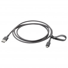 Доставка из Польши LILLHULT USB-A на USB-C, темно-серый, 1.5 m ИКЕА-70527602, ЕВРОИКЕА Калининград