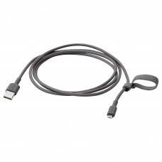 Доставка из Польши LILLHULT USB-A на USB-микро, темно-серый, 1.5 m ИКЕА-80527593, ЕВРОИКЕА Калининград