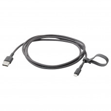 Доставка из Польши ⭐⭐⭐⭐⭐ LILLHULT USB-A на молнию, темно-серый, 1.5 m,ИКЕА-00527592, Евро Икеа Калининград
