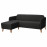 Доставка из Польши LINANAS sofa 3-osobowa, z szezlongiem/Vissle ciemnoszary ИКЕА-90512242, ЕВРОИКЕА Калининград