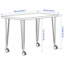 Доставка из Польши ⭐⭐⭐⭐⭐ LINNMON / KRILLE biurko, dab bejcowany na bialo/bialy, 100x60 cm,ИКЕА-59416361, Евро Икеа Калининград