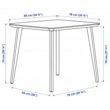 Доставка из Польши ⭐⭐⭐⭐⭐ LISABO stol, czarny, 88x78 cm,ИКЕА-60563780, Евро Икеа Калининград