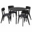 Доставка из Польши LISABO / LISABO stol i 4 krzesla, czarny/Tallmyra czarny/szary, 105 cm ИКЕА-79554907, ЕВРОИКЕА Калининград