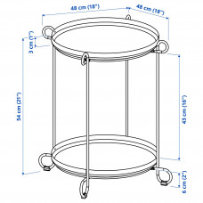 Доставка из Польши ⭐⭐⭐⭐⭐ LIVELYCKE stolik z taca, czarny, 50 cm,ИКЕА-90564009, Евро Икеа Калининград