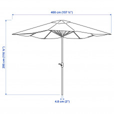 Доставка из Польши ⭐⭐⭐⭐⭐ LJUSTERO parasol, bezowy, 400 cm,ИКЕА-20260313, Евро Икеа Калининград