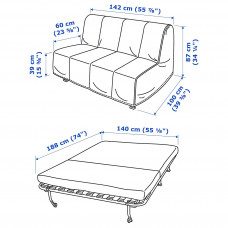 Доставка из Польши ⭐⭐⭐⭐⭐ LYCKSELE LOVAS sofa 2-osobowa rozkladana, Tutstad wielobarwny,ИКЕА-09387144, Евро Икеа Калининград