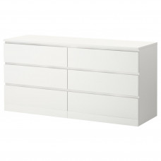 ⭐⭐⭐⭐⭐ MALM Комод, 6 ящики, белый, 160x78 cm,IKEA-60403584, Евро Икеа Калининград