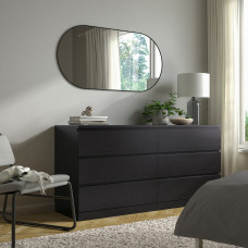 Доставка из Польши ⭐⭐⭐⭐⭐ MALM komoda, 6 szuflad, czarnobraz, 160x78 cm,ИКЕА-60403579, Евро Икеа Калининград
