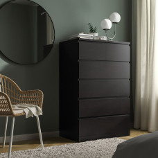 Доставка из Польши ⭐⭐⭐⭐⭐ MALM komoda, 6 szuflad, czarnobraz, 80x123 cm,ИКЕА-70403606, Евро Икеа Калининград