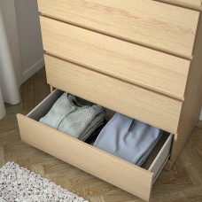 Доставка из Польши ⭐⭐⭐⭐⭐ MALM komoda, 6 szuflad, okleina debowa bejcowana na bialo, 80x123 cm,ИКЕА-90403605, Евро Икеа Калининград