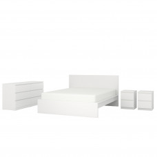 Доставка из Польши MALM Комплект мебели для спальни 4 предм, белый, 140x200 cm ИКЕА-89495154, ЕВРОИКЕА Калининград