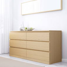 Доставка из Польши ⭐⭐⭐⭐⭐ MALM zestaw mebli do sypialni 4 szt, okleina debowa bejcowana na bialo, 160x200 cm,ИКЕА-89483405, Евро Икеа Калининград