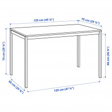 Доставка из Польши ⭐⭐⭐⭐⭐ MELLTORP / ADDE stol i 4 krzesla, bialy/czarny, 125 cm,ИКЕА-79161486, Евро Икеа Калининград