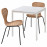 Доставка из Польши MELLTORP / ALVSTA stol i 2 krzesla, bialy bialy/rattan czarny, 75x75 cm ИКЕА-99490764, ЕВРОИКЕА Калининград