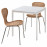 Доставка из Польши MELLTORP / ALVSTA stol i 2 krzesla, bialy bialy/rattan chrom, 75x75 cm ИКЕА-69490765, ЕВРОИКЕА Калининград