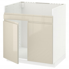 Доставка из Польши METOD szafka pod zlew HAVSEN 2kom, bialy/Voxtorp wysoki polysk jasny bez, 80x60 cm ИКЕА-49465917, ЕВРОИКЕА Калининград
