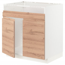 Доставка из Польши METOD szafka pod zlew HAVSEN 2kom, bialy/Voxtorp imit. debu, 80x60 cm ИКЕА-69460810, ЕВРОИКЕА Калининград