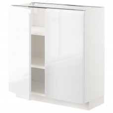 Доставка из Польши METOD szafka stj/polki/2 drzwi, bialy/Voxtorp polysk/biel, 80x37 cm ИКЕА-59465342, ЕВРОИКЕА Калининград