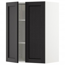 Доставка из Польши METOD szafka scienna z polkami/2 drzwi, bialy/Lerhyttan bejcowane na czarno, 60x80 cm ИКЕА-79461611, ЕВРОИКЕА Калининград