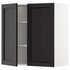 Доставка из Польши METOD szafka scienna z polkami/2 drzwi, bialy/Lerhyttan bejcowane na czarno, 80x80 cm ИКЕА-89455493, ЕВРОИКЕА Калининград