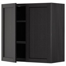 Доставка из Польши METOD szafka scienna z polkami/2 drzwi, czarny/Lerhyttan bejcowane na czarno, 80x80 cm ИКЕА-79468938, ЕВРОИКЕА Калининград