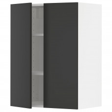 Доставка из Польши METOD szafka scienna z polkami/2 drzwi, bialy/Nickebo matowy antracyt, 60x80 cm ИКЕА-39497377, ЕВРОИКЕА Калининград