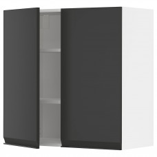 Доставка из Польши METOD szafka scienna z polkami/2 drzwi, bialy/Upplov matowy antracyt, 80x80 cm ИКЕА-39493360, ЕВРОИКЕА Калининград