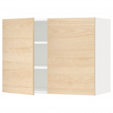 Доставка из Польши METOD szafka scienna z polkami/2 drzwi, bialy/Askersund wzor jasny jesion, 80x60 cm ИКЕА-99468536, ЕВРОИКЕА Калининград