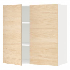 Доставка из Польши METOD szafka scienna z polkami/2 drzwi, bialy/Askersund wzor jasny jesion, 80x80 cm ИКЕА-49457620, ЕВРОИКЕА Калининград