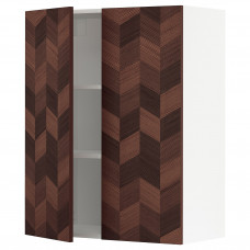 Доставка из Польши METOD szafka scienna z polkami/2 drzwi, bialy Hasslarp/brazowy wzor, 80x100 cm ИКЕА-29465763, ЕВРОИКЕА Калининград