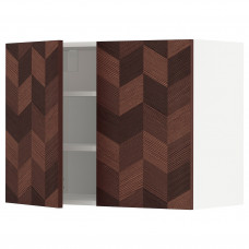 Доставка из Польши METOD szafka scienna z polkami/2 drzwi, bialy Hasslarp/brazowy wzor, 80x60 cm ИКЕА-59459237, ЕВРОИКЕА Калининград