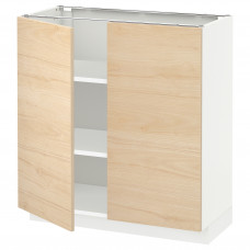 Доставка из Польши METOD szafka stj/polki/2 drzwi, bialy/Askersund wzor jasny jesion, 80x37 cm ИКЕА-29458041, ЕВРОИКЕА Калининград