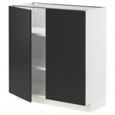 Доставка из Польши METOD szafka stj/polki/2 drzwi, bialy/Nickebo matowy antracyt, 80x37 cm ИКЕА-79497506, ЕВРОИКЕА Калининград