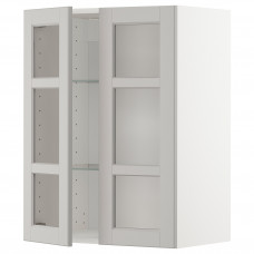 Доставка из Польши METOD sza sc pol/2 szkl drz, bialy/Lerhyttan jasnoszary, 60x80 cm ИКЕА-89456280, ЕВРОИКЕА Калининград