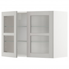 Доставка из Польши ⭐⭐⭐⭐⭐ METOD sza sc pol/2 szkl drz, bialy/Lerhyttan jasnoszary, 80x60 cm,ИКЕА-69459680, Евро Икеа Калининград