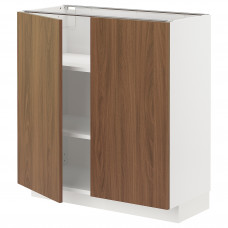 Доставка из Польши METOD szafka stj/polki/2 drzwi, bialy/Tistorp imitacja brazowego orzecha, 80x37 cm ИКЕА-99519753, ЕВРОИКЕА Калининград