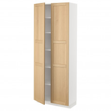 Доставка из Польши METOD szafka wysoka/polki, bialy/Forsbacka dab, 80x37x200 cm ИКЕА-79509415, ЕВРОИКЕА Калининград