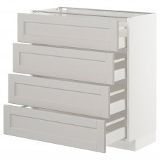 Доставка из Польши METOD / MAXIMERA sz stj 4fr/4szu, bialy/Lerhyttan jasnoszary, 80x37 cm ИКЕА-99274393, ЕВРОИКЕА Калининград