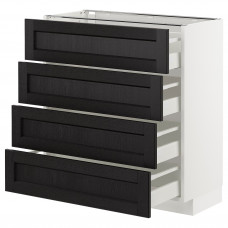 Доставка из Польши METOD / MAXIMERA sz stj 4fr/4szu, bialy/Lerhyttan bejcowane na czarno, 80x37 cm ИКЕА-99256803, ЕВРОИКЕА Калининград