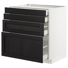 Доставка из Польши METOD / MAXIMERA sz stj 4fr/4szu, bialy/Lerhyttan bejcowane na czarno, 80x60 cm ИКЕА-69256809, ЕВРОИКЕА Калининград