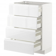 Доставка из Польши METOD / MAXIMERA sz stj 4fr/4szu, bialy/Voxtorp polysk/biel, 60x37 cm ИКЕА-79253909, ЕВРОИКЕА Калининград