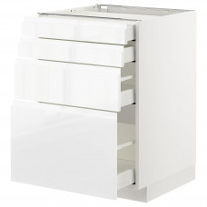 Доставка из Польши METOD / MAXIMERA sz stj 4fr/4szu, bialy/Voxtorp polysk/biel, 60x60 cm ИКЕА-49253915, ЕВРОИКЕА Калининград