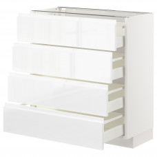 Доставка из Польши METOD / MAXIMERA sz stj 4fr/4szu, bialy/Voxtorp polysk/biel, 80x37 cm ИКЕА-39253911, ЕВРОИКЕА Калининград