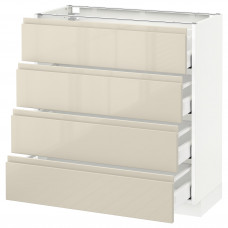 Доставка из Польши METOD / MAXIMERA sz stj 4fr/4szu, bialy/Voxtorp wysoki polysk jasny bez, 80x37 cm ИКЕА-49143352, ЕВРОИКЕА Калининград