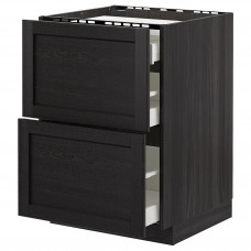 Доставка из Польши METOD / MAXIMERA sz stj pl/2fr/3szu, czarny/Lerhyttan bejcowane na czarno, 60x60 cm ИКЕА-29260144, ЕВРОИКЕА Калининград